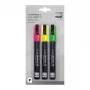 Conjunto de marcadores de giz líquido SIGEL à base de água apagáveis Rosa Verde Amarelo pack de 3