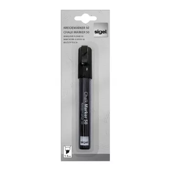 Marcador de giz SIGEL 50 Chalk Marker ponta chanfrada 1-5 mm Preto 1 unid.