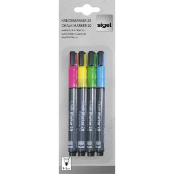 Marcador de giz SIGEL 20 ponta redonda Branco