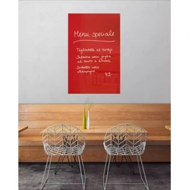 SIGEL GL142 Quadro de Vidro Magnético Artverum 1000 x 650 mm, Branco Super, Sem Moldura