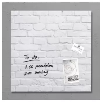 Quadro magnético de vidro SIGEL GL164 480 x 480 mm Branco