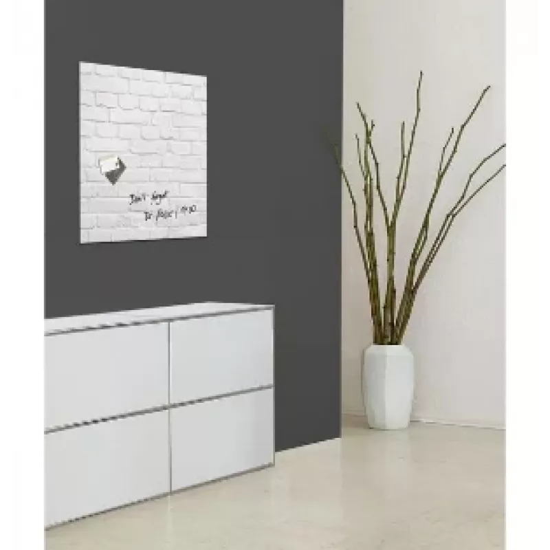Quadro magnético de vidro SIGEL GL164 480 x 480 mm Branco