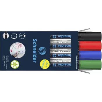 Schneider Maxx 293 Marcadores para quadro branco e flipchart, cores sortidas 2,0 - 5,0 mm, pack de 4