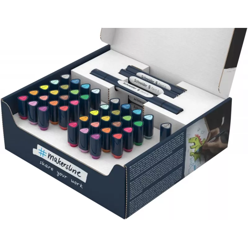 Schneider Paint-It 040 Conjunto de 52 canetas pincel, cores sortidas