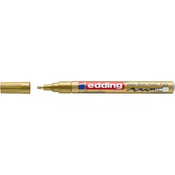 Marcador de pintura EDDING 4-753053 dourado - ponta redonda - espessura de traço 1-2 mm - corpo em alumínio - à base de óleo - permanente - alta opacidade
