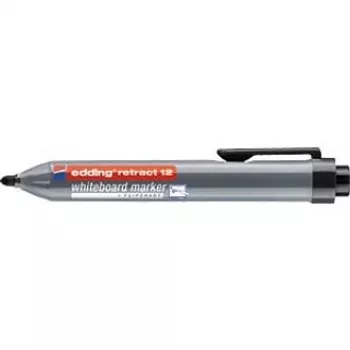 Conjunto de marcadores permanentes EDDING Retract 12 - 10 marcadores pretos, ponta biselada 1,5-3 mm, retrátil, secagem rápida, à prova de água, baixo odor