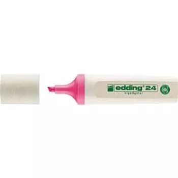 Marcador fluorescente EDDING EcoLine 24 - rosa - 10 unidades - ponta biselada 2-5 mm - tinta à base de água - 90 % plástico reciclado