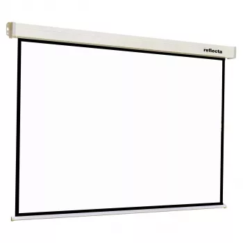 Reflecta Crystal-Line Rollo Softlift 160x160 tela manual de enrolar, proporção 1:1, área de imagem 160x160 cm, branco mate, caixa branca