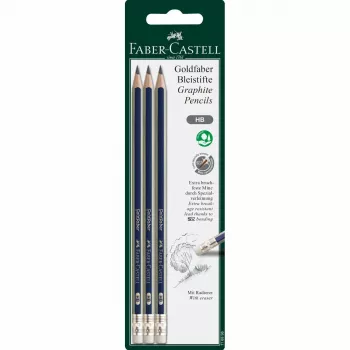 Faber-Castell Goldfaber G-Tip lápis de grafite HB pack de 3 verde-escuro (116896)