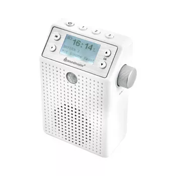 Soundmaster DAB60WE Rádio de tomada DAB+, FM, Bluetooth, função mãos-livres USB, resistente a salpicos, branco