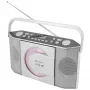 Soundmaster RCD1755SI Rádio de CD portátil com sintonizador FM, prateado