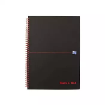 Caderno Oxford 400047609 A4 quadriculado preto 70 folhas mate