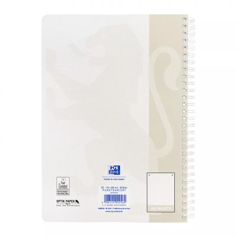 Caderno Oxford TOUCH B5 pontilhado bege 80 folhas 90 g/m²