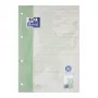 Bloco escolar Oxford reciclado DIN A4 50 folhas pauta 20 colado no topo em branco 4 furos - A4
