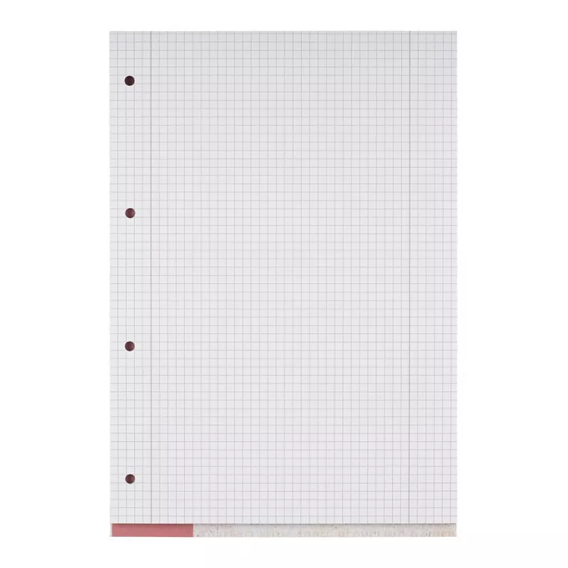 Bloco escolar Oxford reciclado DIN A4 50 folhas pauta 28 quadriculado com margem colado no topo - A4