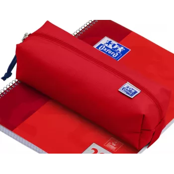 Estojo Oxford retangular grande vermelho poliéster reciclado