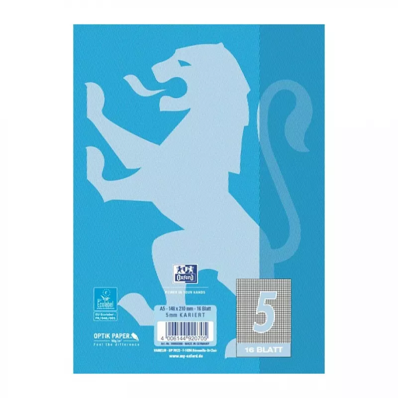 Oxford 100050368 caderno A5 90 g/m2 azul
