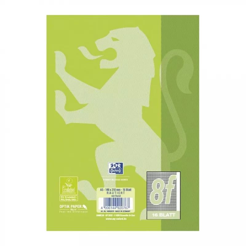 Oxford 100050370 caderno A5 90 g/m2 verde