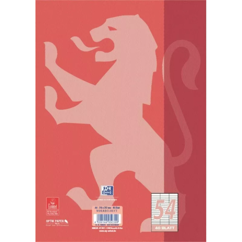 Oxford 100050337 caderno A4 90 g/m2 vermelho
