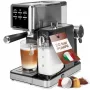 Máquina de café expresso PROFI COOK PC-ES-KA 1266 com porta-filtro e sistema de cápsulas, 20 bar, 1450 W, Preto/Prateado