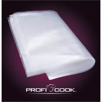 Conjunto de sacos de vácuo ProfiCook PC-VK 1015 para máquina de vácuo - Transparente, 50 sacos 22x30 cm