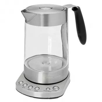 Chaleira e jarro elétrico PROFI COOK PC-WKS 1020 G, Aço inoxidável/Preto, 1,7 L, 2200 W