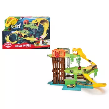 Garagem da selva Dickie 203338004 - conjunto de brincar de 3 pisos com som e luz, incl. veículo die-cast
