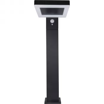 REV candeeiro de chão solar LED quadrado preto