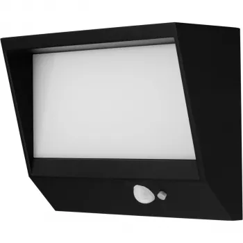 REV Ritter aplique de parede solar LED Lumus 110lm alumínio preto com detetor de movimento 2022001300