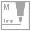 STABILO OHPen Universal M 853 caneta de retroprojetor não permanente, preto, 1,0 mm ponta biselada média