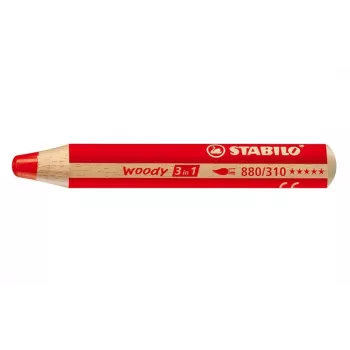 STABILO Woody 3 in 1 caneta multiusos - vermelho - certificado PEFC - mina de 10 mm - unidade