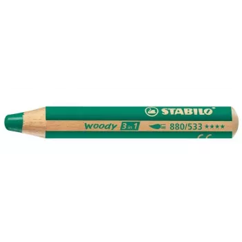 STABILO woody 3 in1 lápis de cor - verde - mina de 10 mm - 1 peça