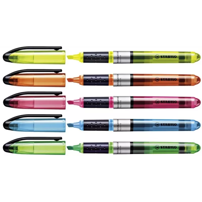 STABILO Navigator marcador - pack de 10 - azul - ponta biselada - 1 mm / 4 mm de espessura - tinta à base de água - plástico