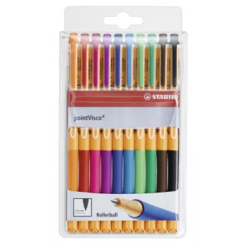 Caneta de gel STABILO PointVisco - multicolor - 0,5 mm - pack de 10
