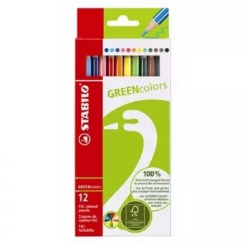 Lápis de cor STABILO GREENcolors - multicolor - 12 unidades