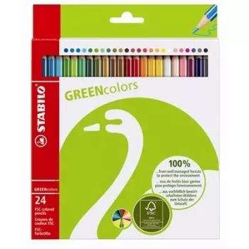Lápis de cor STABILO Green Colors - 2 mm - pack de 24