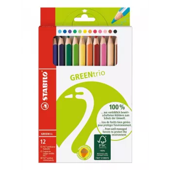 Lápis de cor STABILO GREENtrio - cores sortidas - pack de 12