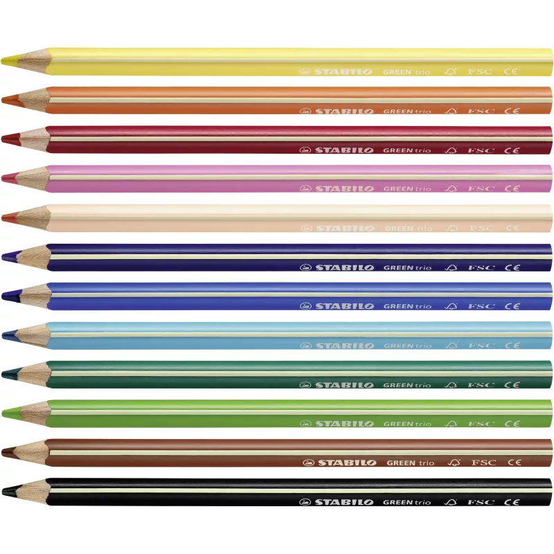 Lápis de cor STABILO GREENtrio - cores sortidas - pack de 12