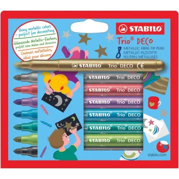 Marcadores STABILO Trio DECO, cores vivas (pack de 8)