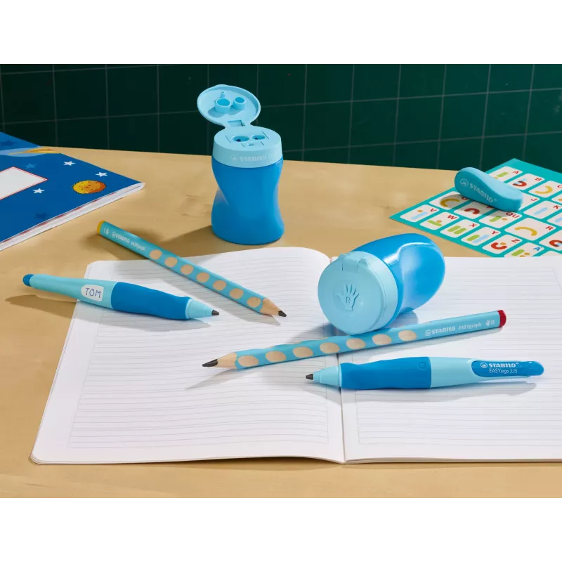 Afia-lápis manual STABILO Easy - azul - destros