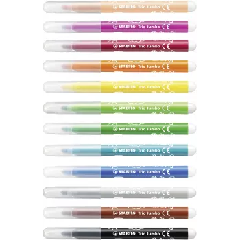 Conjunto de canetas fineliner STABILO 380/12 - 12 cores diferentes (preto, azul, castanho, verde, ciano claro, verde claro, laranja, pêssego, rosa, vermelho, branco, amarelo) - ponta 0,4 mm - tinta à base de água - estojo de plástico