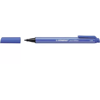 Caneta fineliner STABILO pointMax - azul ultramarino - médio 0,8 mm - redonda - tinta à base de água
