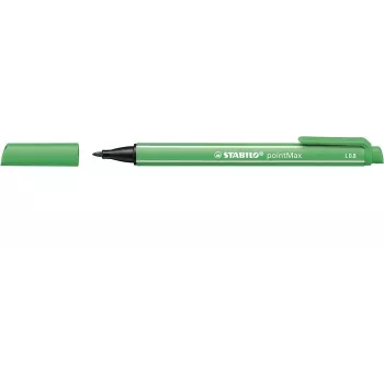 Caneta fineliner STABILO pointMax verde 0,8 mm ponta de fibra de nylon tinta à base de água