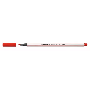 Caneta pincel STABILO Pen 68 Brush - média - vermelho - ponta de pincel flexível - tinta à base de água - Alemanha - adultos e crianças