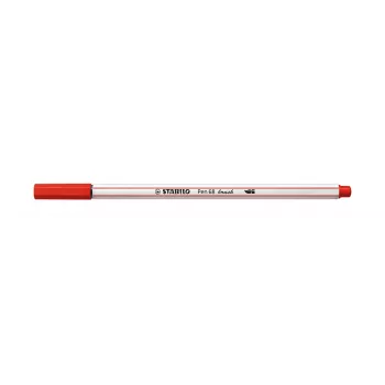 Caneta pincel STABILO Pen 68 Brush - média - vermelho - ponta de pincel flexível - tinta à base de água - Alemanha - adultos e crianças