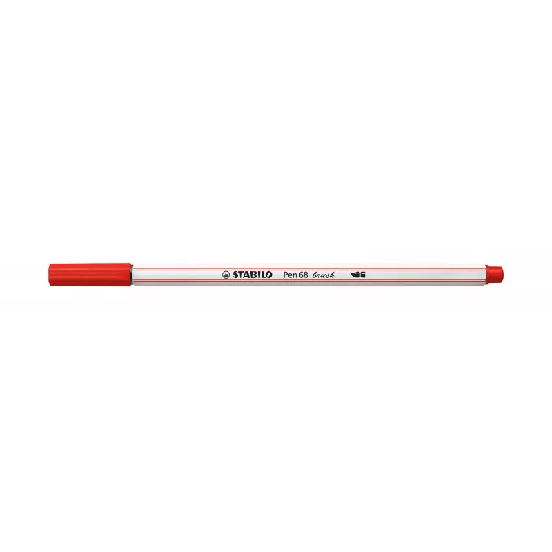 Caneta pincel STABILO Pen 68 Brush - média - vermelho - ponta de pincel flexível - tinta à base de água - Alemanha - adultos e crianças