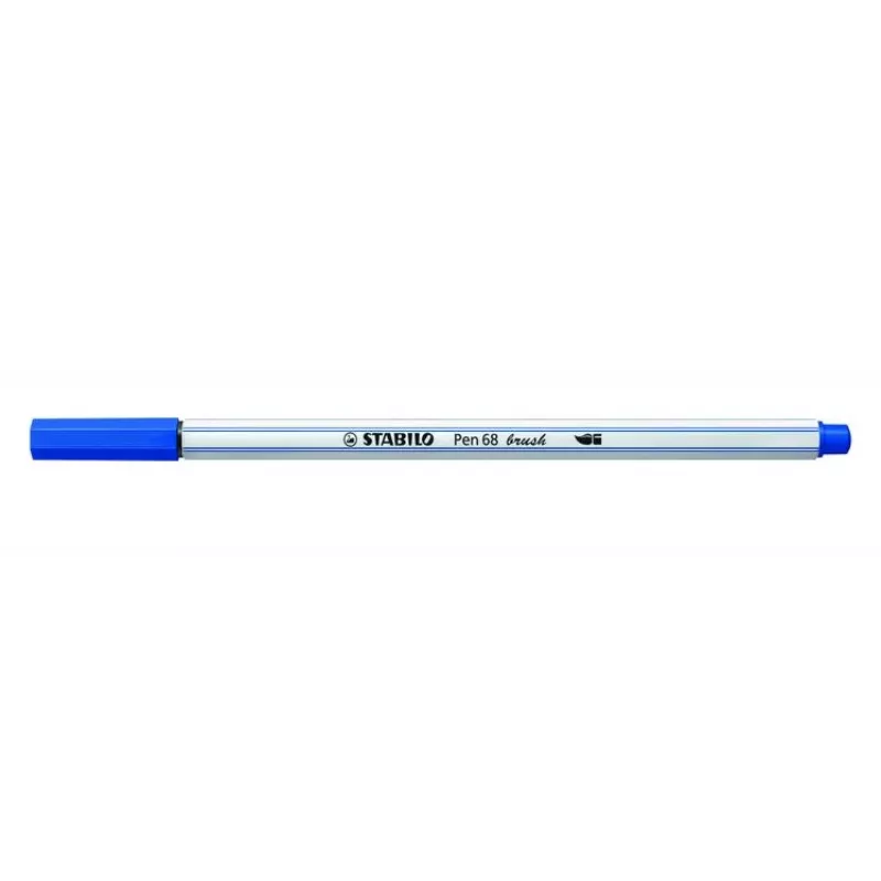 Caneta pincel STABILO Pen 68 Brush - azul - ponta de pincel - tinta à base de água - hexagonal - 1 caneta