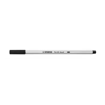 Caneta pincel STABILO Pen 68 Brush - média - preto - ponta de pincel - tinta à base de água - Alemanha - adultos e crianças