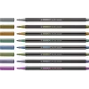 Conjunto de marcadores de fibra STABILO Pen 68 Metallic - média - 8 cores metálicas diferentes - ponta redonda - espessura de traço 1,4 mm