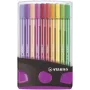 Marcador de fibra STABILO Pen 68 - cores sortidas - pack de 20